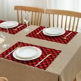 thumbnail image 3 of Red and Black Checkered Pattern Summer Placemats Table Placemats Set Of 4-Linen Kitchen Washable Placemats Table Mats 11.8"x17.7" Non-Slip Heat Resistant, 3 of 6