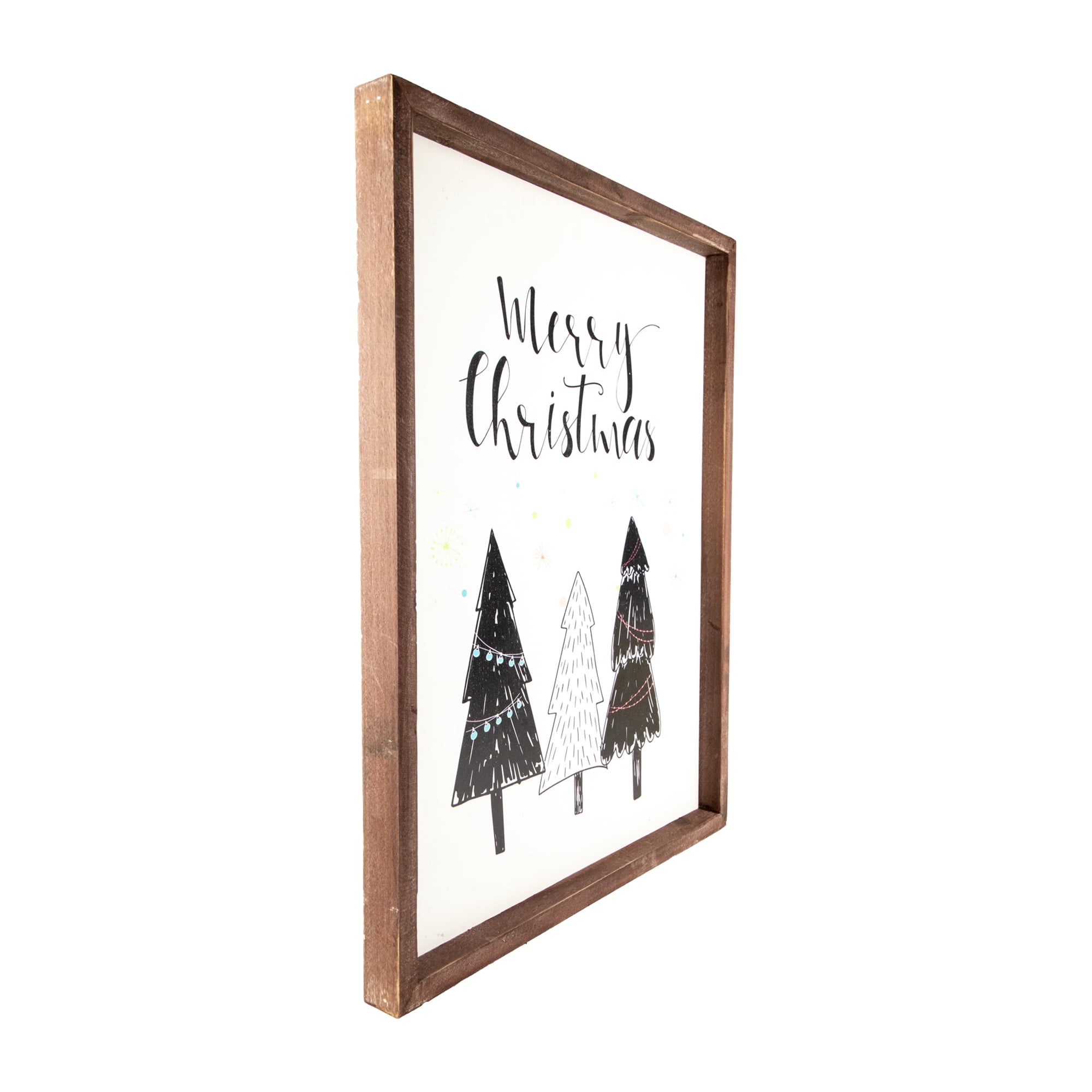 Northlight 19.5" Merry Christmas with Holiday Trees Wall Sign
