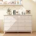 thumbnail image 3 of Oxylife Wooden 10-Drawer Dresser, White Chest of Drawers Storage Cabinet, 3 of 9