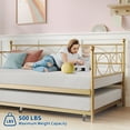 thumbnail image 4 of Metal Twin Daybed and Trundle Set, Day Bed Sofa Bed Frame with Steel Slat Support with Trundle for Bedroom, Living Room, Guest Room, 4 of 9