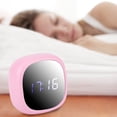 thumbnail image 4 of Espejo LED con función de silencio y múltiples usos para el hogar Reloj despertador de mesita de noche de color rojo rosa, 4 of 8