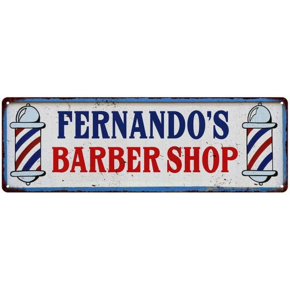 FERNANDO'S Barber Shop Hair Salon Vintage Look Metal Sign Retro 206180031170