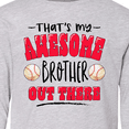 thumbnail image 4 of Inktastic That's My Awesome Brother Out There with Baseballs Long Sleeve Youth T-Shirt, 4 of 5