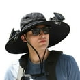 thumbnail image 4 of HBASD Wide Brim Solar Fan Outdoor Fishing Hat for Men, USB & Solar Powered Fan Hat with 2 Solar Fans, 360°UV Protection Sun Hat (A), 4 of 10
