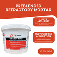 thumbnail image 4 of Tenon 120913 Refractory Mortar Mortar Mix Gray 10 lbs Pail, 4 of 6