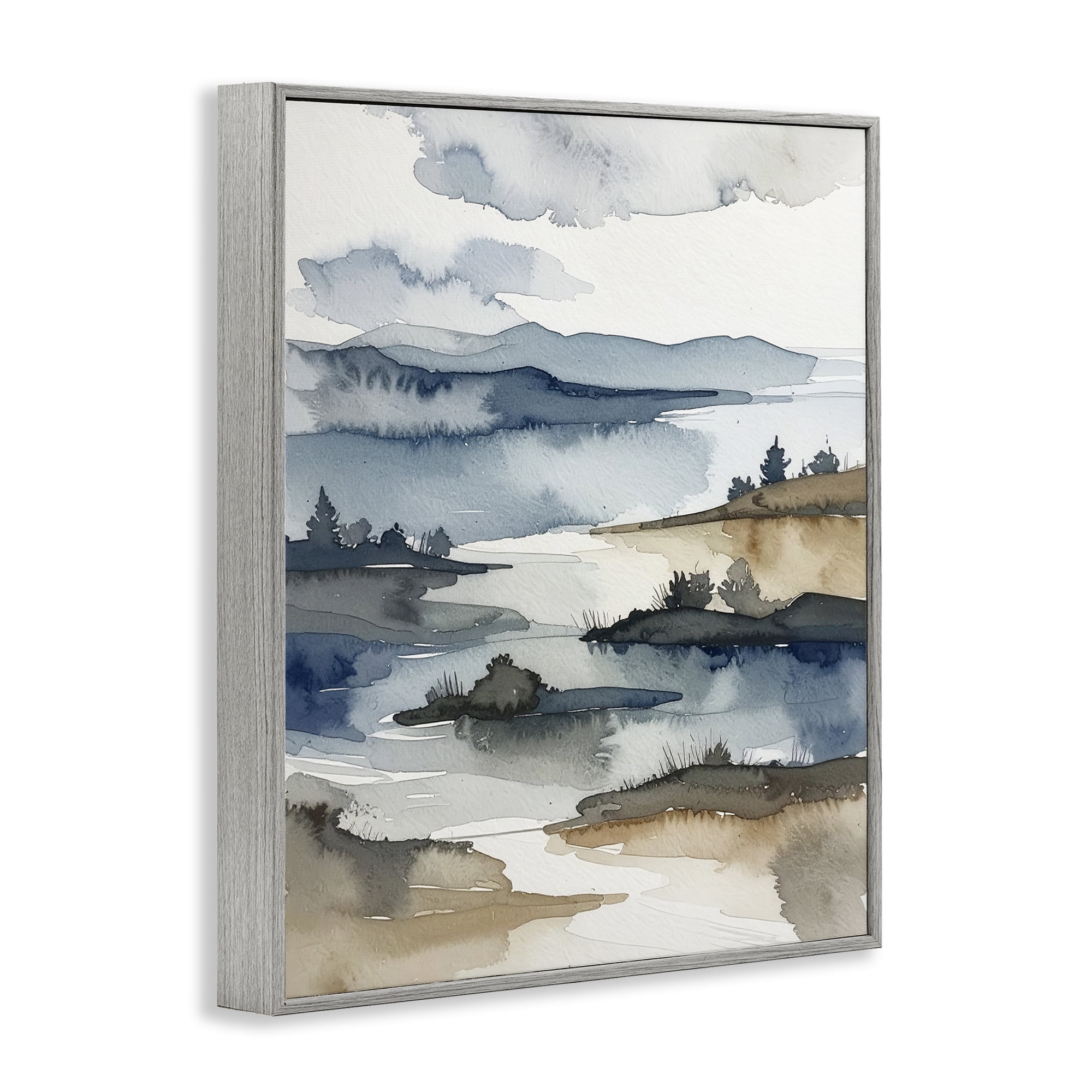 Stupell Industries The Flow Of Water Gray Framed Giclee Art, design by Alonza Saunders
