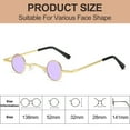 thumbnail image 4 of Round ultra small frame sunglasses for men and women, unique small round frame metal sunglasses-Golden frame-Purple lenses, 4 of 5