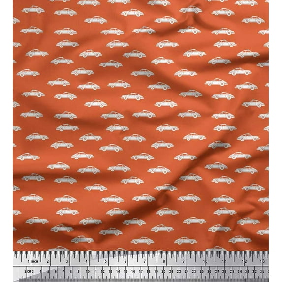 Soimoi Rayon Fabric Car Transport Printed Craft Fabric by The Yard 42 Inch Wide