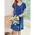 thumbnail image 2 of Avidlove Women Nightgows Short Sleeve House Dress Floral Print Sleepshirt with Pocket Sleepwear, 2 of 4