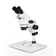 Vision Scientific VS-1AEZ Binocular Zoom Stereo Microscope, 10x WF Eyepiece, 0.7x—4.5x Zoom, 3.5x—90x Magnification, 0.5x & 2x Auxiliary Lens, Pillar Stand with Large Base