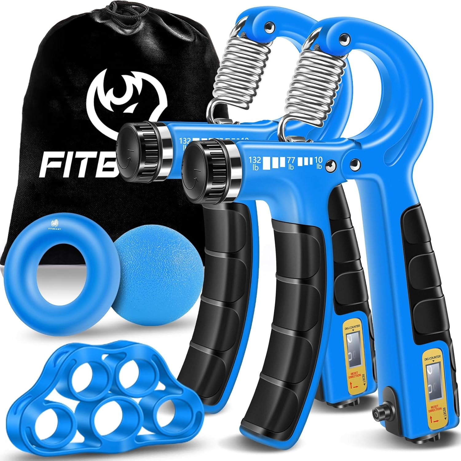 IronMind Captains Of Crush Grip Strengthener Set - Sport Gripper (80 Lb) & Expand-Your-Hand Bands