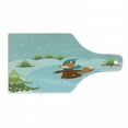 thumbnail image 1 of Ice Skates Cutting Board, Woodland Scene with a Fox and Hello Winter Calligraphy, Decorative Tempered Glass Cutting and Serving Board, in 3 Sizes, by Ambesonne, 1 of 2