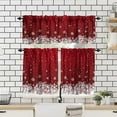 thumbnail image 4 of Christmas Curtains Valances Set,Red Merry Xmas Snowflake Decoration Kitchen Window Curtains Tier and Valance Curtain Set for Bedroom Living Room 54x18 & 27x24x2, 3 Panel, 4 of 5