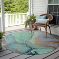 thumbnail image 6 of Addison Rugs Chantille Indoor/Outdoor Transitional Watercolors Teal Washable Round Rug, 8' x 8', 6 of 6