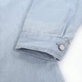 thumbnail image 2 of Women Retro Blue Denim Shirts Adjustable Long Sleeve Single-breasted Blouse, 2 of 4