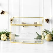 Personalized Glass Wedding Gift Card Holder, Gold