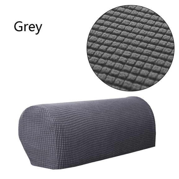 2PCS/SET Solid Stretch Stretchy Premium Fleece Sofa Armrest Covers Chair Couch Arm Protector GREY