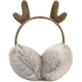 thumbnail image 1 of Soft Fluffy Faux Fur Earmuffs Cartoon Reindeer Ear Muffs Adjustable Winter Warm Gift,Gg, 1 of 2