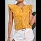 thumbnail image 5 of Blusas de Verano para Mujer, Elegantes, Informales, de Corta y con Estampados. Amarillo L, 5 of 9