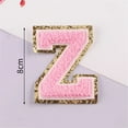 thumbnail image 5 of Cheers.US English Letter Iron On Repair Patches Alphabet Sewing Appliques Clothing Badges, with Gold Glitters Border, 5 of 7