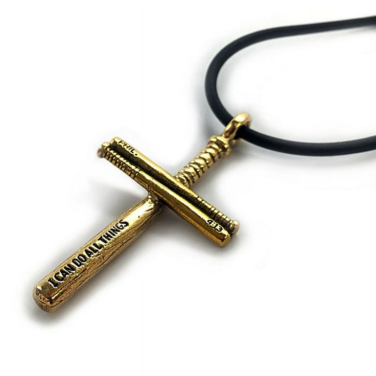 Gold baseball bat on sale cross