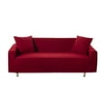 thumbnail image 1 of Sofa Covers Lounge Simple Style Slipcover Corn Plaid Solid Color Full Cover Furniture Elastic Protector for Living Room Wine Red, 1 of 6
