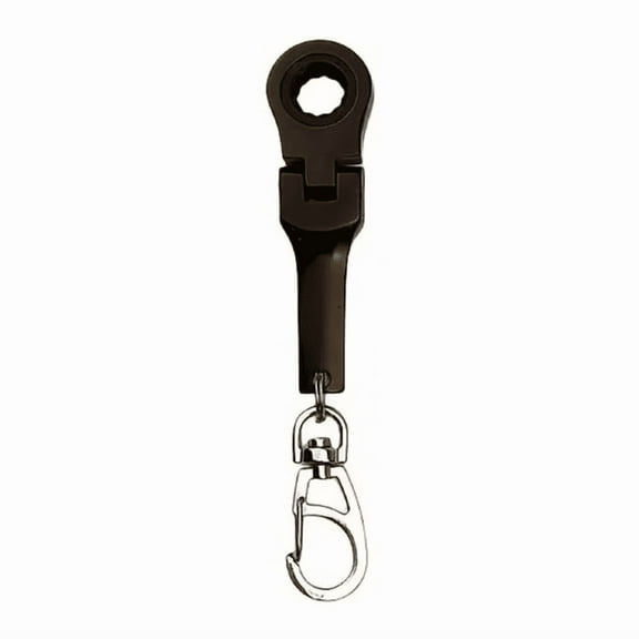 Black 10Mm Ratchet Wrench Keychain Steel Mini Tool Key Ring For Men Women Car Keys Outdoor Survival Gear 1 Piece 0.1323 Lb