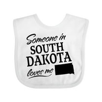 Inktastic Someone in South Dakota Loves Me Boys or Girls Baby Bib