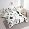 thumbnail image 3 of Manfei Teens Cartoon Tree Bedding Comforter Set 7-Piece, Rustic Winter Snowflake King Bedding Sets, Merry Christmas Theme Reversible Bed Sheets, Microfiber Bedroom Decor, 3 of 7