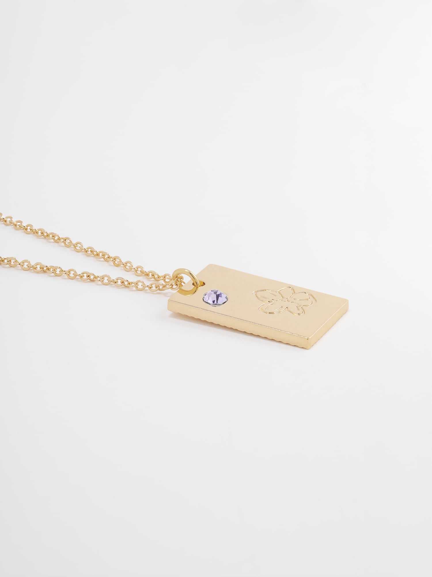 Time and Tru Women's Goldtone Necklace, February Birthstone