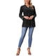 thumbnail image 2 of INSPIRAR CHIC Blusa de Mujer de Terciopelo Brillante con Cuello en V de Manga Larga Blusa Metálica Suelta para Fiesta Brillante M Negro, 2 of 6