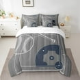 thumbnail image 2 of 7 Pieces Baseball King Size Comforter Set Sports Theme Bedding Comforter Sets, Ball Gamer Bedding Set Polka Dots Printed Reversible Bed in a Bag, Grey Bedding Sets & Collections, 2 of 5