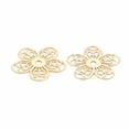 thumbnail image 3 of 10pc Rack Plating 304 Stainless Steel Filigree Joiners Etched Metal Embellishments Nickel Free Flower Real 18K Gold Plated 18.5x19x0.4mm Hole: 1.8mm, 3 of 3