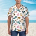 thumbnail image 5 of Uemuo Cartoon Animals Printed Regular Fit Short Sleeve Casual Hawaiian Shirt for Men,Aloha shirt,Tropical shirt,Floral print shirt,Vacation Beach shirt-, 5 of 9