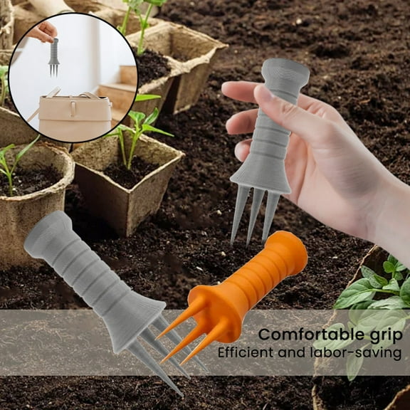 Soil Aerator Tool for Loosening Flowerpots and Vegetable Plots Handheld Garden Cultivator Portable Soil Loosening Fork for Indoor Outdoor Gardening Supplies _ 2PCS