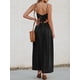 thumbnail image 3 of Vestido largo CUPSHE con cuello en V, sin mangas, largo y retorcido, rayón negro, 3 of 9