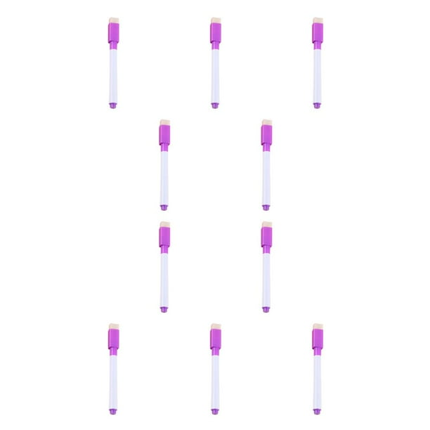 Sidaley Students Portable Whiteboard Pen Teaching Room Chalkboard Erasable Markers Home Pencil Office Anti-smudge Handwriting Violeta 10piezas
