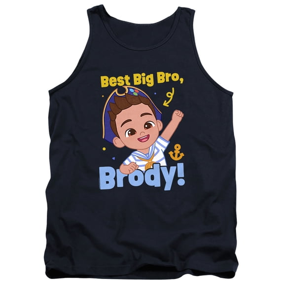 Bebefinn Best Big Bro Brody Unisex Adult Tank Top, Navy, Small