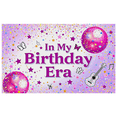 thumbnail image 4 of Purple Themed Birthday Backdrop Banner with Butterflies Disco Balls Stars Guitar Decorations Happy Birthday Party Supplies Photography Props Birthday Decoration Party Decor Backgrounds, 4 of 7