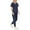 38# Navy, variant on Scrubs for Women Set - V-Neck Scrub Top & Jogger Pant with Pockets, 4 Way Stretch Nurse Uniform Wine M