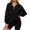 Black 1, variant on SUYOLL Women Hooded Sweatshirt Casual Stand Collar Loose Fit Zip Up Jacket Daily Wear Vacation Fall Winter Versatile Comfortable Lightweight Classic Versatile Sweatshirt