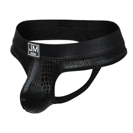 

Odeerbi Clearance Mens Underwear Seamless Thongs Erogenous Passionate Hot Cracked Leather T-shaped Sports Hip-lifting And Protruding Underwear Black