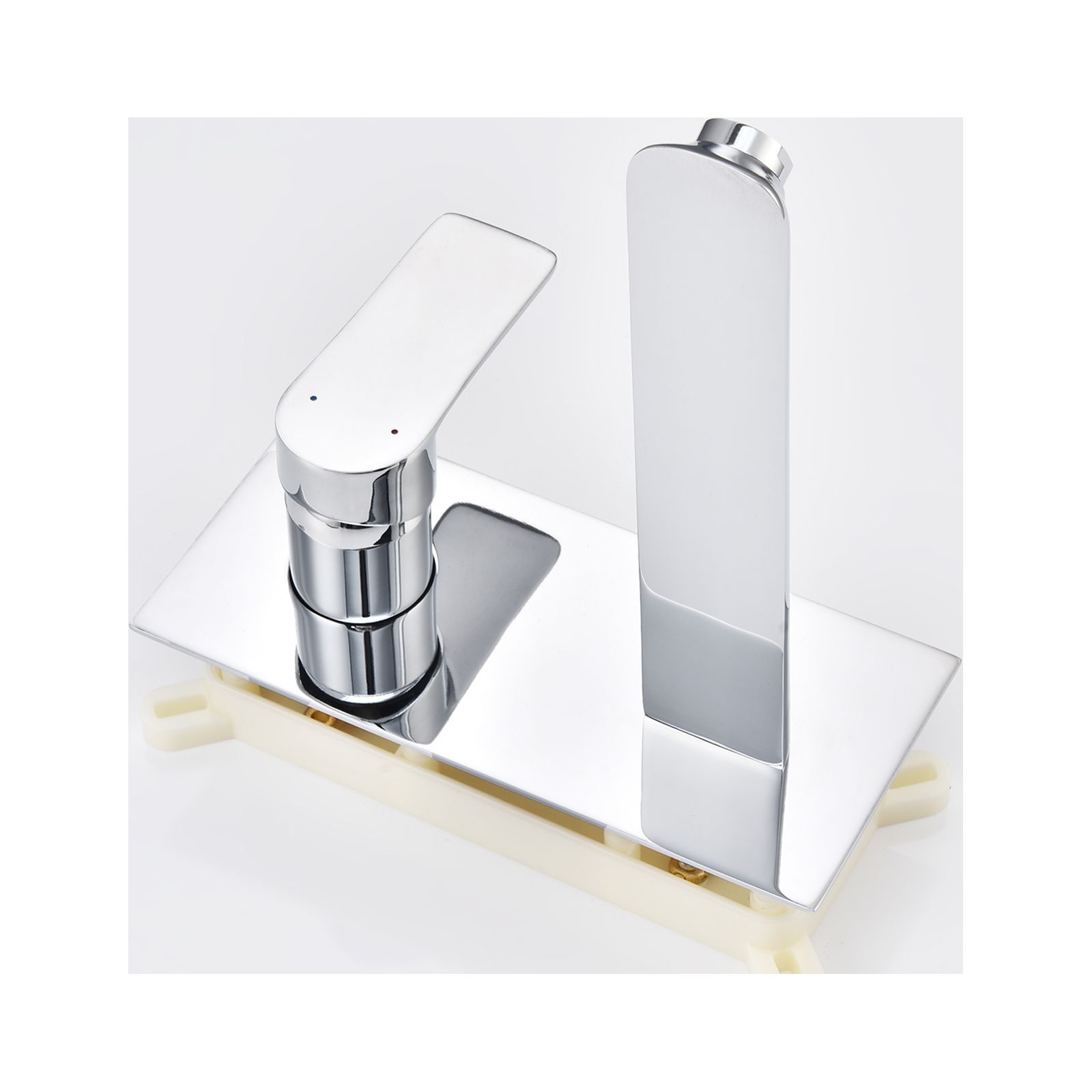 Dawot Wall Mount Single Handle Bathroom Faucets, Brass Sink Basin Mixer Taps, Polished Chrome Hot and Cold Spout Sink Rough Valve Bathtub Faucet