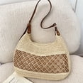 thumbnail image 4 of Yucurem Large Capacity Straw Crossbody Shoulder Bag, Handmade Woven Underarm Bags for Summer Travel Beach Vacation (White), 4 of 9