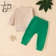 thumbnail image 4 of Gerichy Toddler Kids Baby Boy Fall Outfits St Patrick's Day Letter Print Long Sleeve Tops Pants Winter Clothes Sets Embroidered Ribbed Pullover Pants Two Piece Outfits, 4 of 6