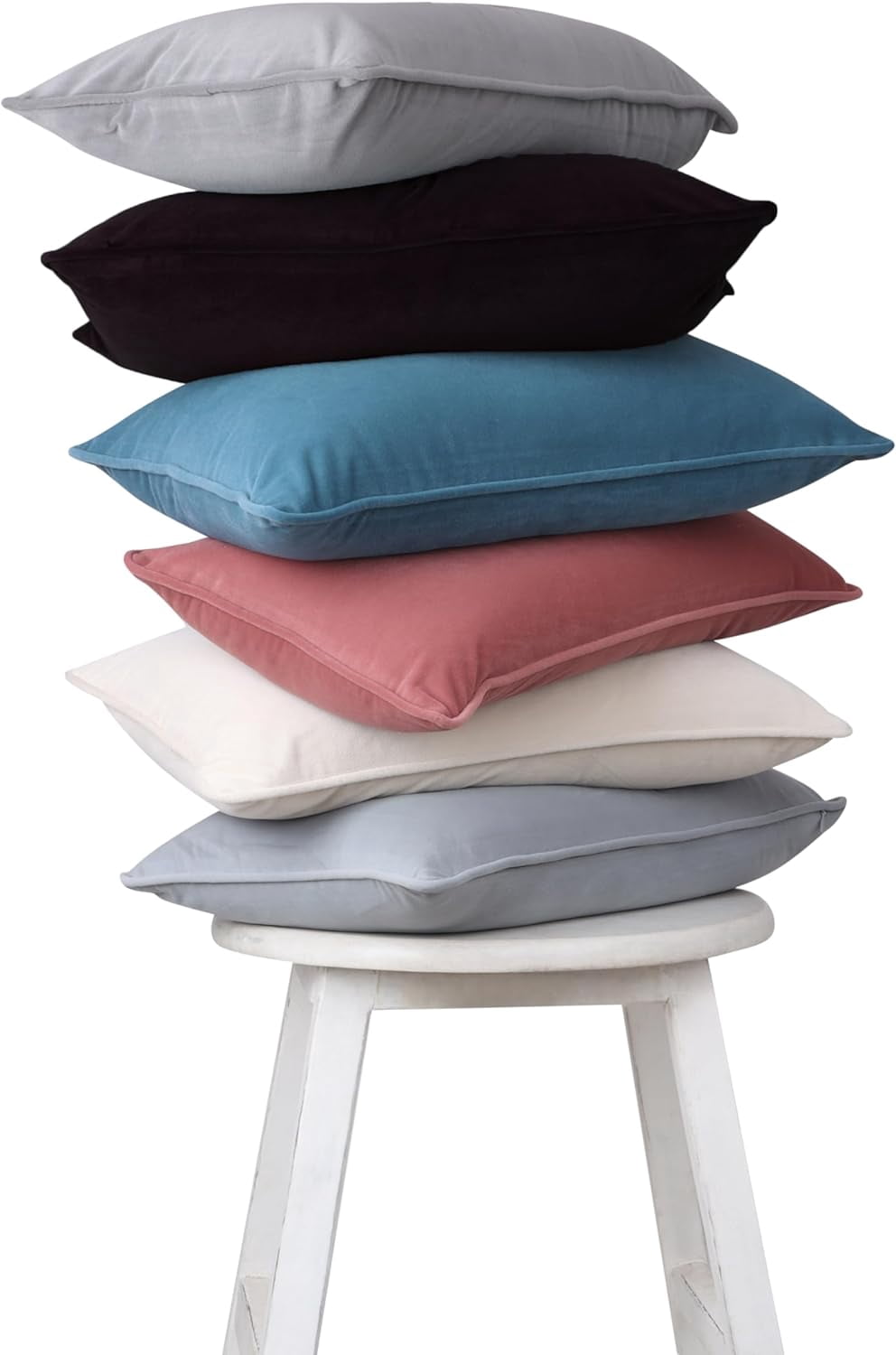 A1HC Hypoallergenic Down Alternative Pillow Inserts, 12x20 in, Rectangular, Pack of 2, Smoky Black