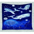 thumbnail image 1 of Zodiac Decor Tapestry, Mystical Space Image with Whales Legend of Universe Planetary Angles Print, Wall Hanging for Bedroom Living Room Dorm Decor, 80W X 60L Inches, Blue Grey, by Ambesonne, 1 of 2