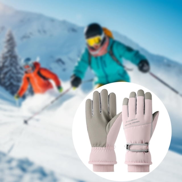 Guantes de invierno cálidos con pantalla táctil y térmicas para correr y practicar deportes de invierno para mujer Rosa