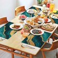 thumbnail image 2 of Teal Marble Gold Line Pattern Summer Placemats Table Placemats Set Of 4-Linen Kitchen Washable Placemats Table Mats 11.8"x17.7" Non-Slip Heat Resistant, 2 of 6