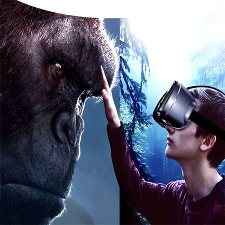 GJX 2026 New Vr Headset with Remote Controller, Hd 3D Vr Glasses Virtual Reality Headset for Vr Games & 3D Movies, Vr Headset for Iphone/Android Phone Compatible 5-7 Inch